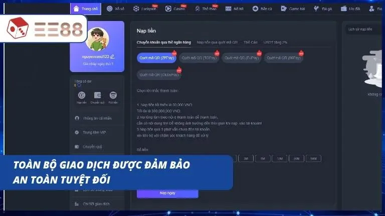 Các bước thanh toán được xử lý cực nhanh nhằm bảo đảm an toàn tuyệt đối